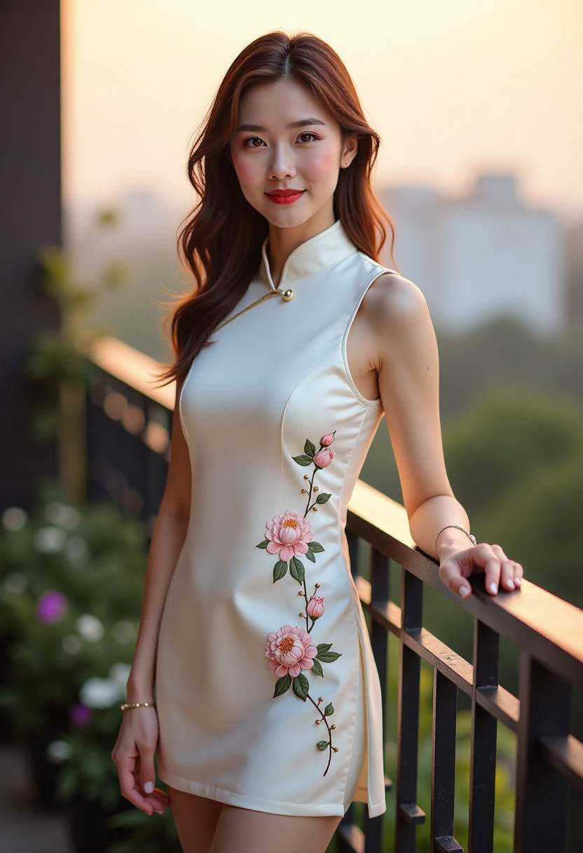 傍晚时分的旧站房与暖色灯光