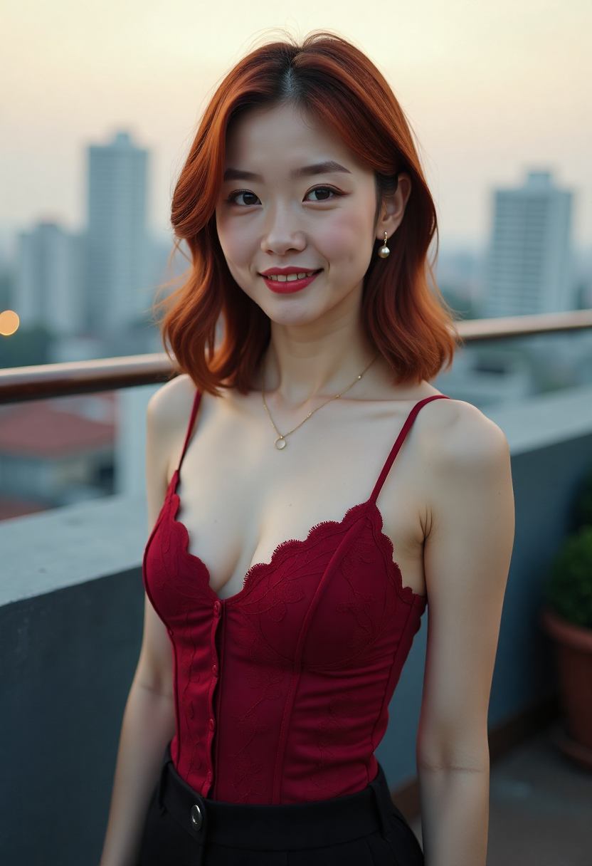 山间车站月台上的秋色与列车